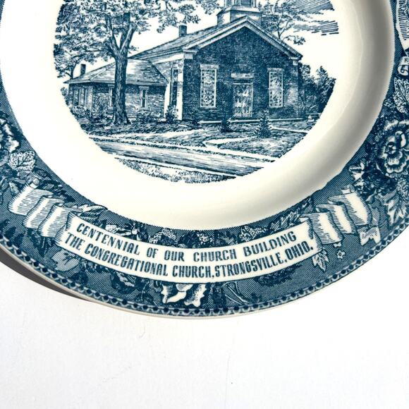 Vintage 1953 Strongsville Ohio Church Centennial Plate Kettlesprings Kilns - Picture 3 of 8